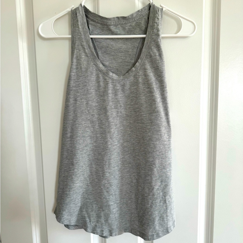 Lululemon Racerback Tank; Size 8, Color Heathered Light Gray